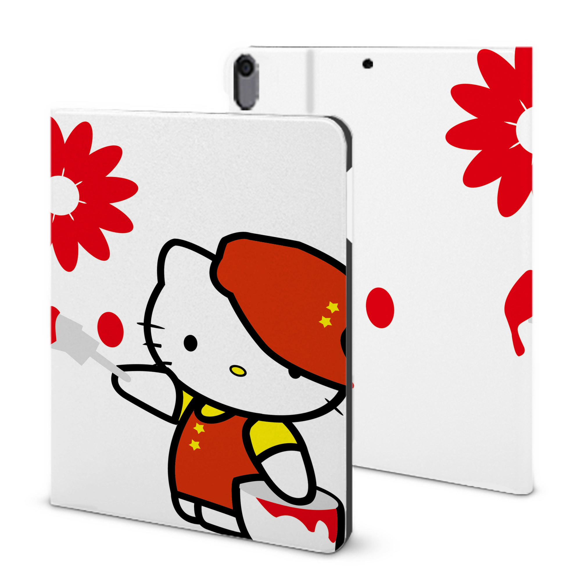 （画像用） Hello Kitty ハローキティ IPad ケース ブック型 PUレザー TPU 耐衝撃 軽量 薄型 ペン収納なし 全面保護 IPad 各モデル対応